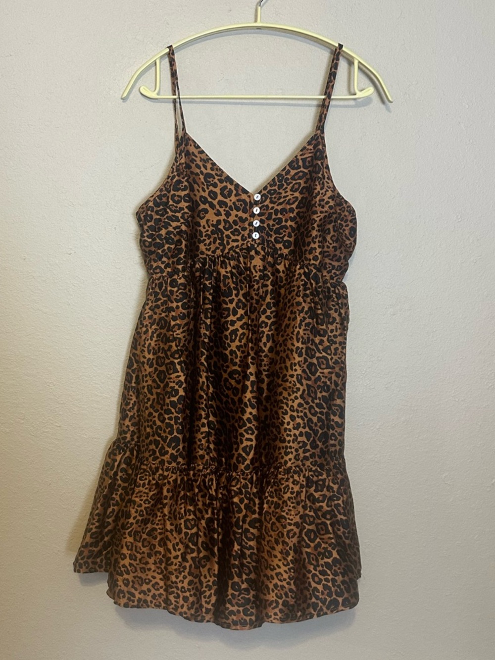 Entro Cheetah‎ Print Mini Babydoll Cami Dress Size Medium NWT